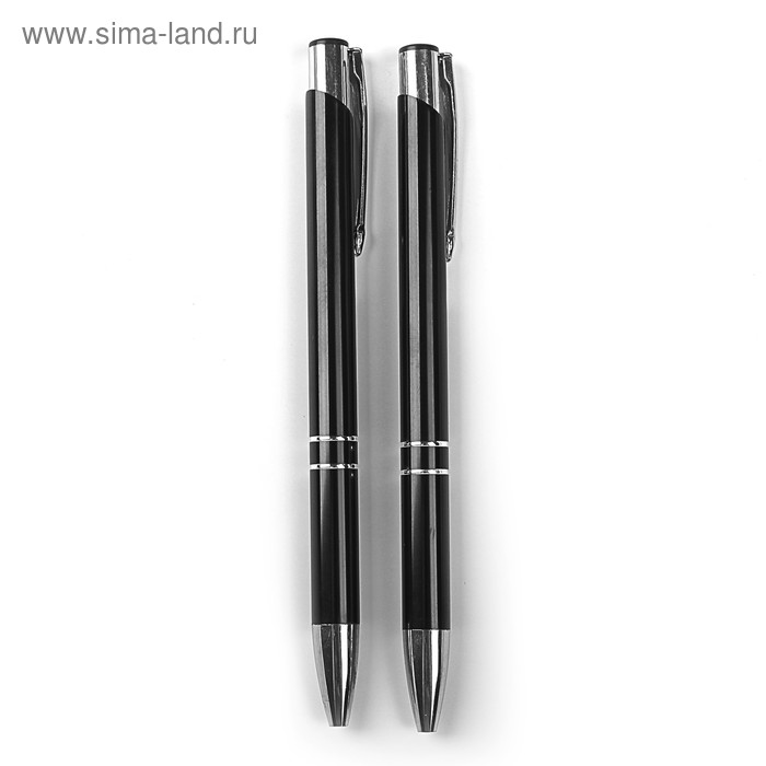 Ручка под логотип Calligrata, шариковая, автоматическая, синий стержень, узел 0.7 мм, корпус чёрный - Фото 1