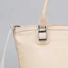 Сумка женская, 2 отдела на молнии, наружный карман, длинный ремень, цвет бежевый - Фото 4