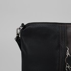 Сумка женская, 2 отдела на молнии, наружный карман, регулируемый ремень, цвет чёрный/коричневый - Фото 4