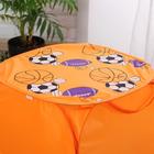 Корзина для игрушек «Баскетбол» с ручками и крышкой, цвет оранжевый - Фото 2