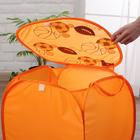 Корзина для игрушек «Баскетбол» с ручками и крышкой, цвет оранжевый - Фото 3