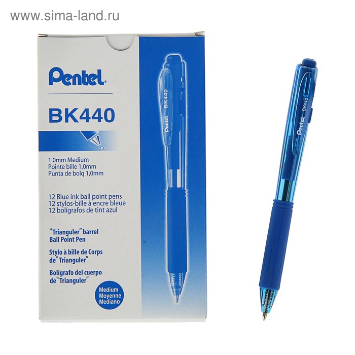 Ручка шариковая автоматическая Pentel WOW 440, резиновый упор, трехгранный корпус, узел 1.0мм, чернила синие - Фото 1