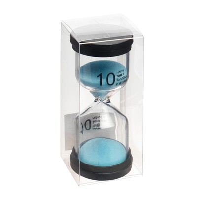 Часы песочные Happy time, на 10 минут, 12.5×4 см, голубые