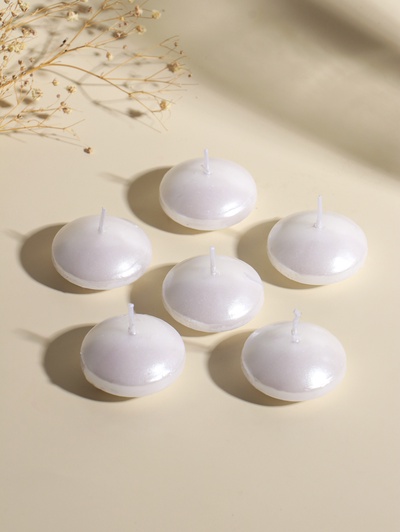 Набор свечей плавающих «Овал», 6 шт., перламутровая, 4×2 см