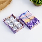 Набор свечей плавающих «Овал», 6 шт., серебристая, 4×2 см - Фото 4