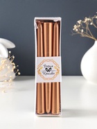 Набор свечей античных, 1.9×20 см, 6 шт., кофейно-золотой металлик - фото 121931115