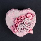 Шкатулка ткань для украшений сердце "Розовые розы" 7х17,5х16 см - Фото 5