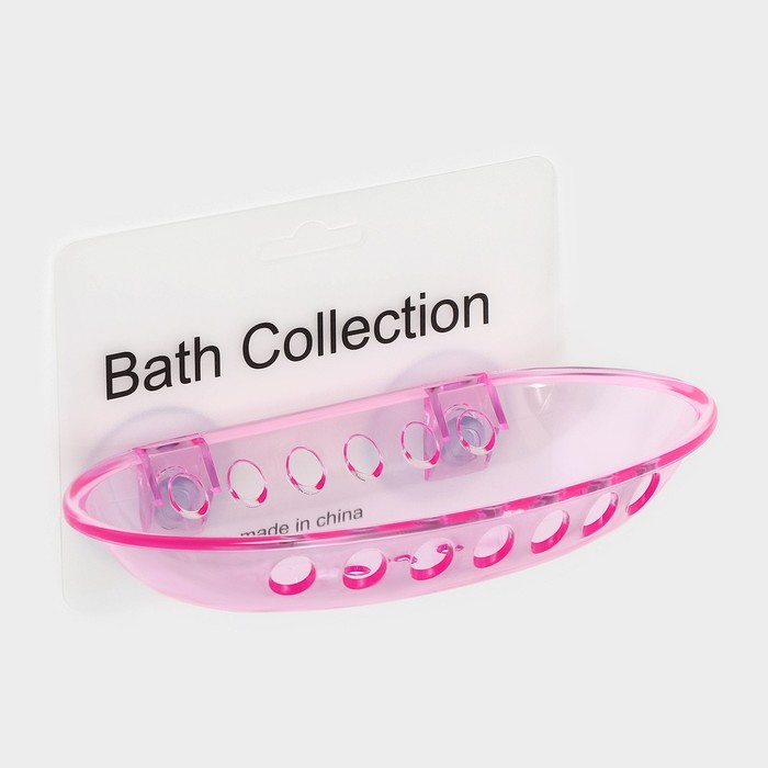 Мыльница пластиковая на присосках Bath Collection, 15,5×9,5×3 см, цвет МИКС - фото 1884847136