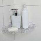 Полочка в ванную комнату угловая на присосках Bath Collection, 19×19×3 см, цвет МИКС - Фото 1