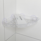 Полочка в ванную комнату угловая на присосках Bath Collection, 19×19×3 см, цвет МИКС - Фото 2