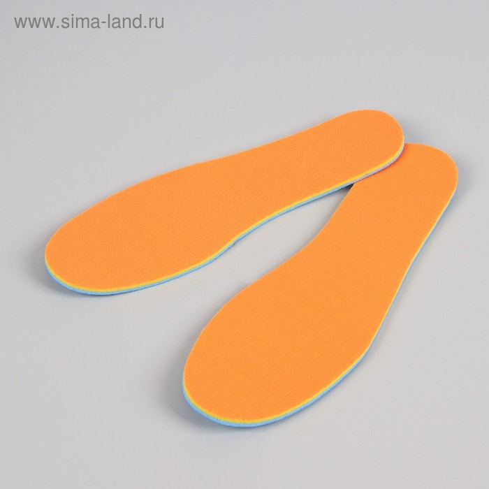 Стельки для обуви, 35 р-р, пара, цвет оранжевый/голубой - Фото 1
