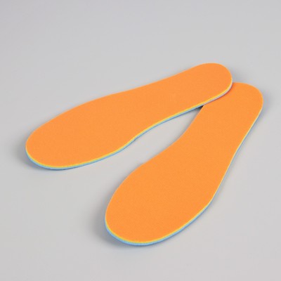 Стельки для обуви, 37 р-р, пара, цвет оранжевый/голубой