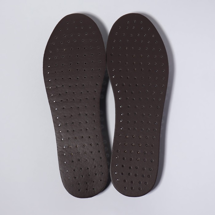 Стельки для обуви, универсальные, дышащие, 35-46 р-р, пара, цвет тёмно-коричневый - Фото 1