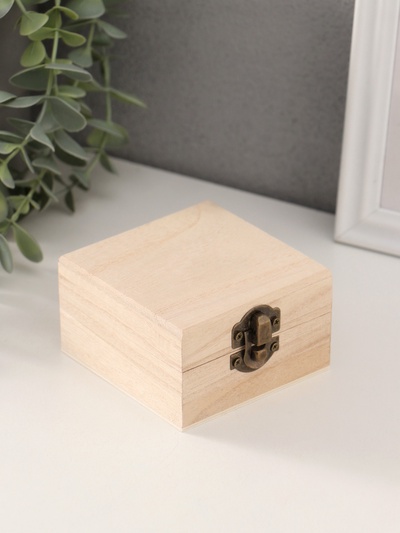 Шкатулка для росписи дерево «Квадратная», для творчества, декора, 8.5×8.5×5 см