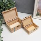 Шкатулка простая со вставками орнамента 14х10х7,5, 11х7х5,5 см (набор 2 шт) - Фото 5