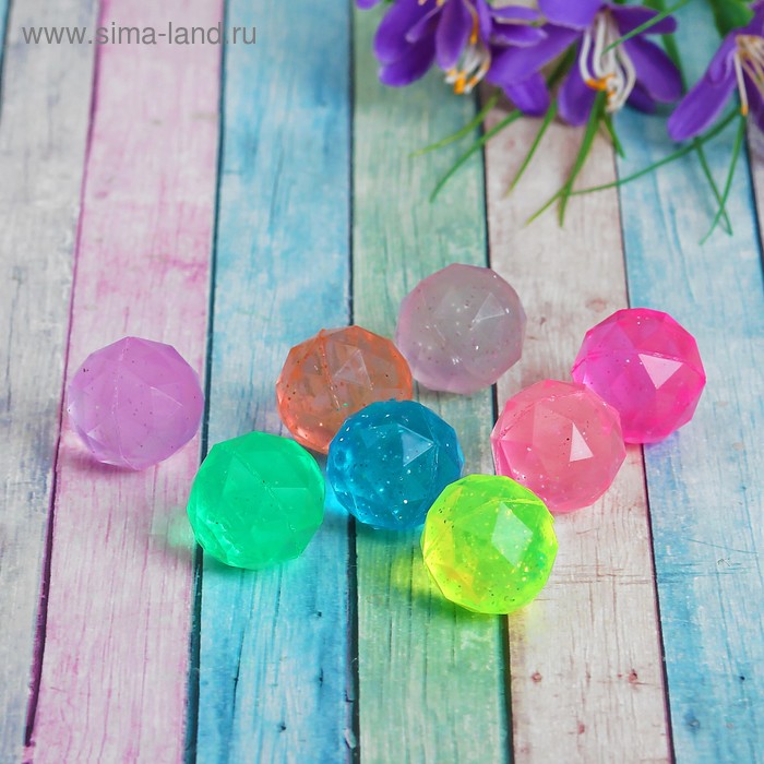 Мяч каучуковый «Кристалл», 2.5 см, МИКС - Фото 1