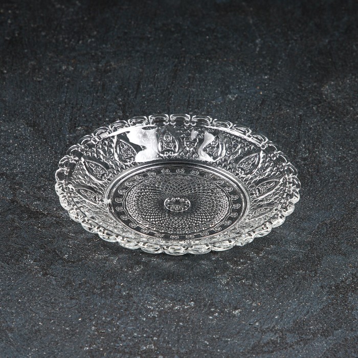 Блюдце стеклянное Доляна «Эльза», d=12,7 см, цвет прозрачный - фото 1905473023