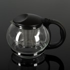Чайник стеклянный заварочный «Любава», 1,25 л, с металлическим ситом, цвет чёрный - фото 318076948