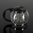 Заварочный чайник «Любава», 1.25 л, с металлическим ситом, стекло, чёрный - Фото 2