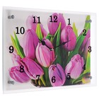 Часы-картина настенные, интерьерные "Тюльпаны", бесшумные, 25 х 35 см - Фото 2