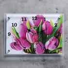 Часы-картина настенные, серия: Цветы, "Тюльпаны", 25х35  см - фото 2864369