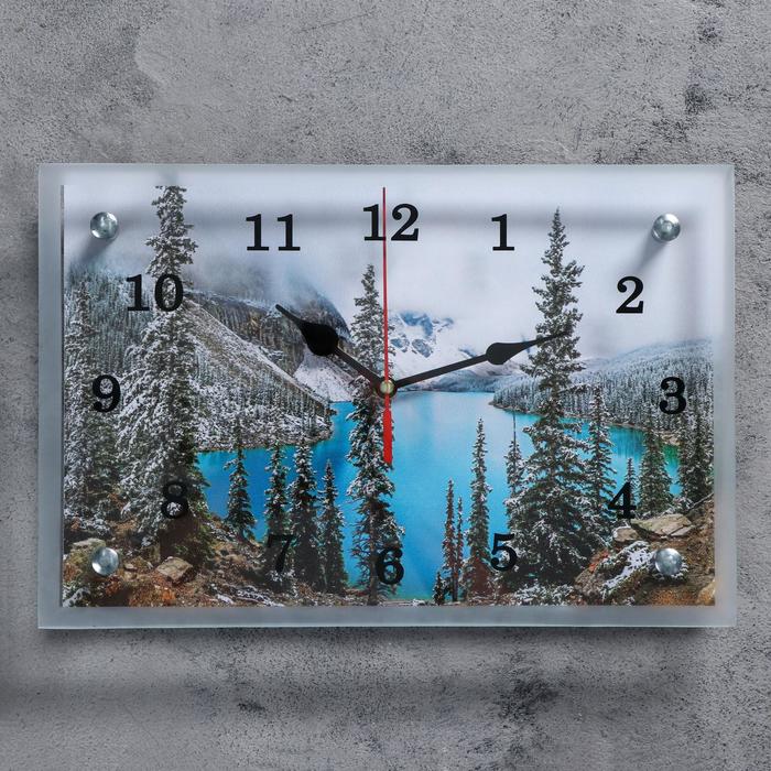 Часы настенные, серия: Природа, &quot;Горное озеро&quot;, 20х30 см