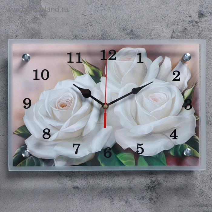 Часы настенные, серия: Цветы, &quot;Розы&quot;, 20х30 см