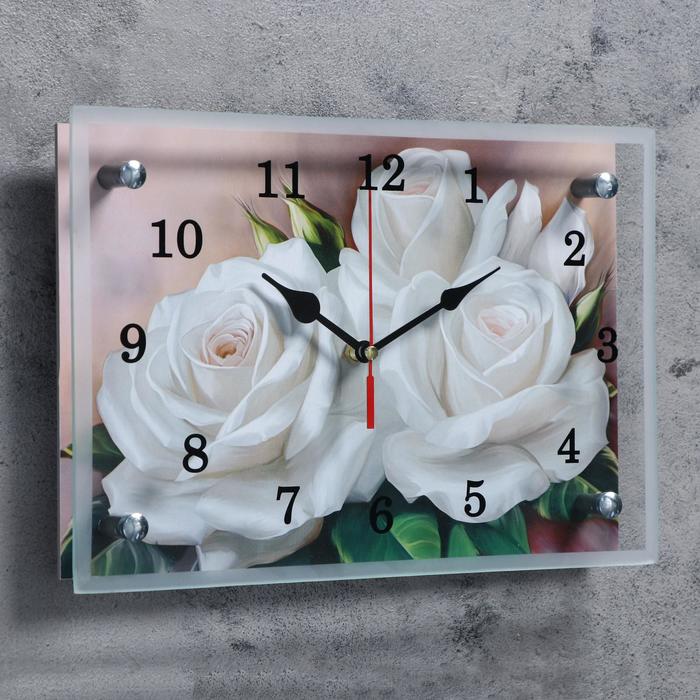 Часы настенные, серия: Цветы, "Розы", 20х30 см - фото 1905473104
