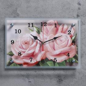 Часы-картина настенные, серия: Цветы, "Розы", 20х30 см