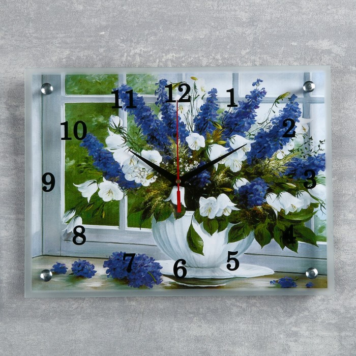 Часы настенные, серия: Цветы, "Цветы в вазе", 30х40 см - фото 1905473114