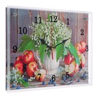 Часы настенные, серия: Цветы, "Цветы и яблоки", 30х40 см - фото 8386452