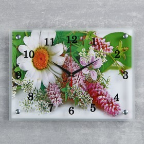 Часы-картина настенные, серия: Цветы, "Дачный букет", 30 х 40 см