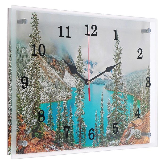 Часы настенные, серия: Природа, "Горное озеро", 30х40 см - фото 1905473128