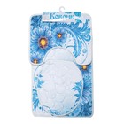 Набор ковриков для ванны и туалета 3 шт 36х40, 40х50, 50х80 см "Синие цветы" - Фото 7