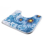 Набор ковриков для ванны и туалета 3 шт 36х40, 40х50, 50х80 см "Синие цветы" - Фото 4