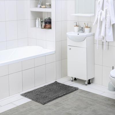 Коврик для ванной Доляна «Букли длинные», 49×75,5 см, цвет серый