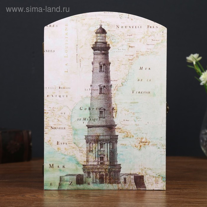 Ключница дерево 6 крючков "Маяк" 29х20х6,8 см - Фото 1