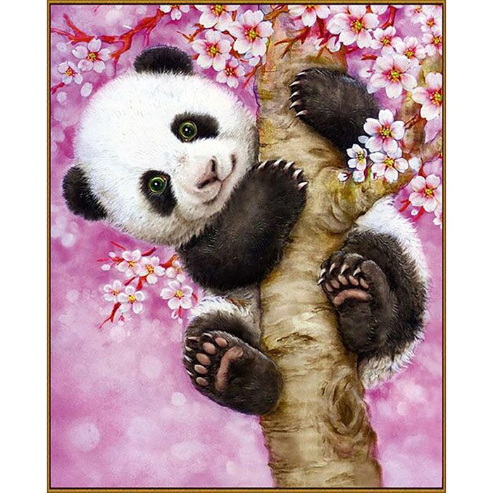 Алмазная мозаика «Весёлая панда», 21 цвет - Фото 1