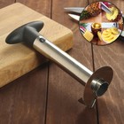 Нож фигурный для ананаса/нарезки фруктов, 9×25 см, чёрный - Фото 1