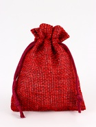Холщовый мешочек для украшений, подарков и трав, текстиль «Эко» красный, 7×9 см - фото 58075205