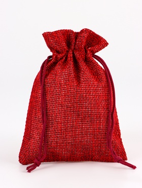 Холщовый мешочек для украшений, подарков и трав, текстиль «Эко», красный, 10?14 см (комплект 10 шт)