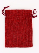 Холщовый мешочек для украшений, подарков и трав, текстиль «Эко», красный, 10?14 см (комплект 10 шт) - фото 57921253