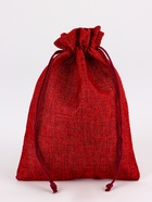 Холщовый мешочек для украшений, подарков и трав, текстиль «Эко», красный, 13×18 см - Фото 2