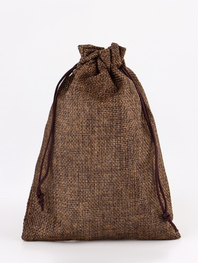 Холщовый мешочек для украшений, подарков и трав, текстиль «Эко», коричневый, 13?18 см (комплект 5 шт)