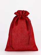 Холщовый мешочек для украшений, подарков и трав, текстиль «Эко», красный, 20?28 см (комплект 5 шт) - фото 58075248