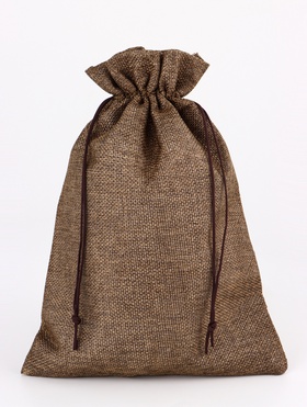 Холщовый мешочек для украшений, подарков и трав, текстиль «Эко», коричневый, 20?28 см (комплект 5 шт)