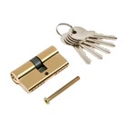 Цилиндровый механизм, 60 мм, английский ключ, 5 ключей, цвет золото - фото 8673348