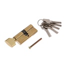 Цилиндровый механизм, 70 мм, с вертушкой, перфор. ключ, 5 ключей, цвет золото - Фото 2