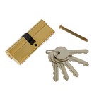 Цилиндровый механизм, 80 мм, английский ключ, 5 ключей, цвет золото - фото 2351642