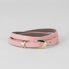 Ремень женский, пряжка и хомут золото, ширина - 0,8 см, цвет розовый - Фото 1